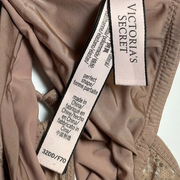 Victoria’s Secret mauve perfect shape bra front clasp lace back size 32DD - Picture 7 of 9